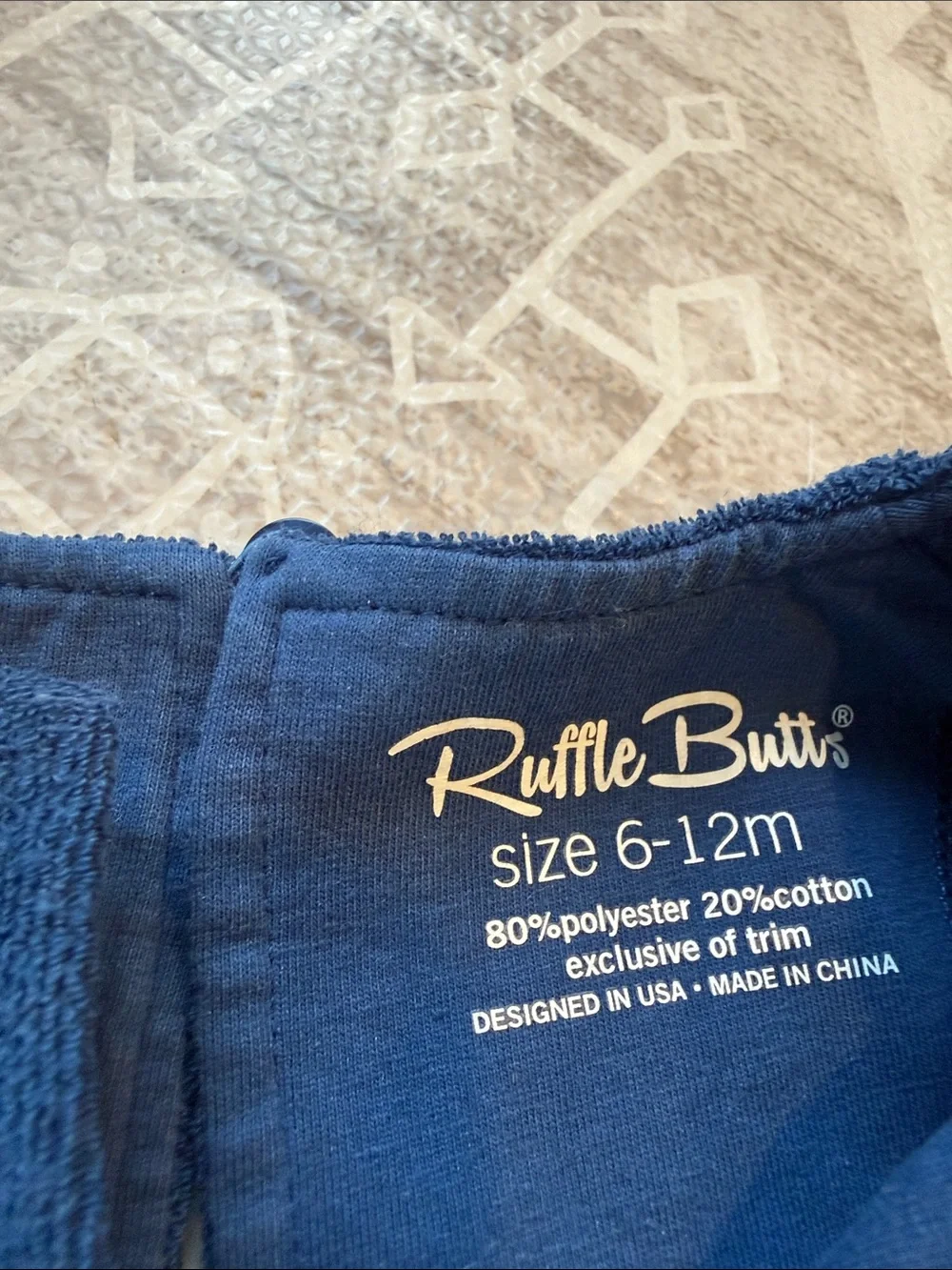 Ruffle Butts Navy Long Sleeve Embroidered Tunic